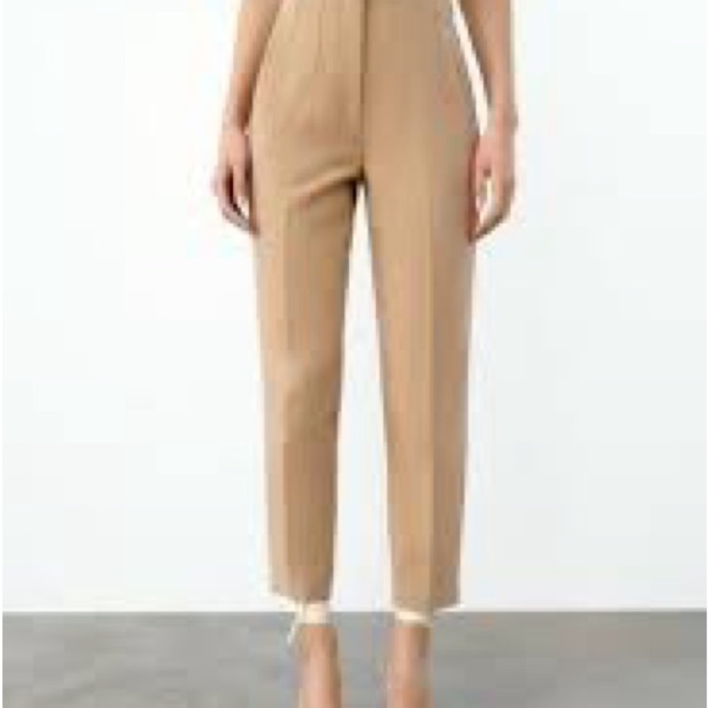 High Waist Tan Trousers